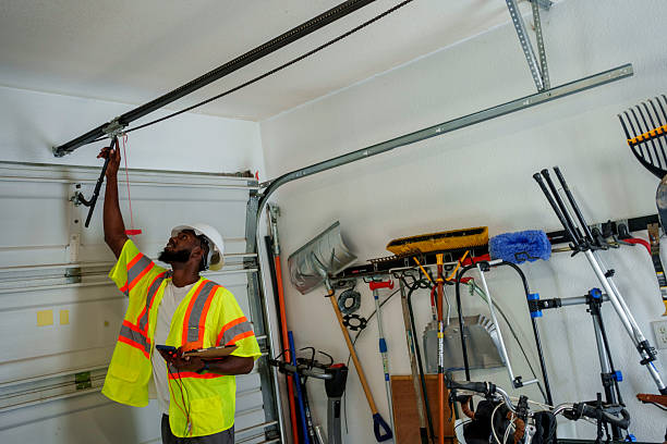 Professional Garage Door Panel Replacement technician working in Freer, TX